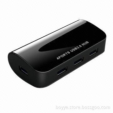 4-port USB3.0 Hub with Elegant and Simple Design, High-glossy Finish, 900mA Current Consumption